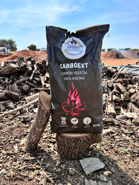 Carbón Encina 10kg — Brasa seria, sin excusas