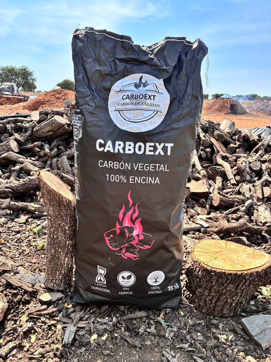 Carbón Encina 15kg — Para no quedarte sin brasa